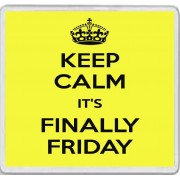 Keep Calm It's Finally Friday - Large Coaster