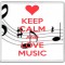 Keep Calm and Love Music - Large Coaster