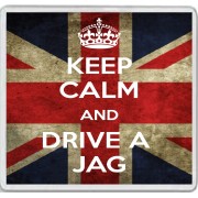 Keep Calm and Drive a Jag - Large Coaster