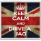 Keep Calm and Drive a Jag - Large Coaster