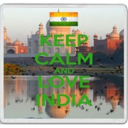 Keep Calm and Love India - Large Coaster