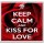 Keep Calm and Kiss for Love - Large Coaster