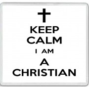 Keep Calm I am a Christian - Large Coaster