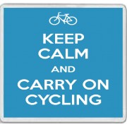 Keep Calm and Carry On Cycling - Large Coaster