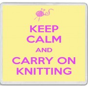Keep Calm and Carry On Knitting - Large Coaster