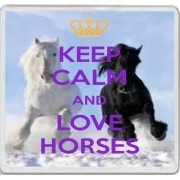 Keep Calm and Love Horses - Large Coaster
