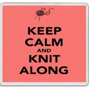 Keep Calm and Knit Along - Large Coaster