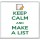 Keep Calm and Make a List - Large Coaster