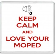 Keep Calm and Love Your Moped - Large Coaster