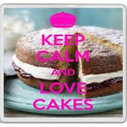 Keep Calm and Love Cakes - Large Coaster