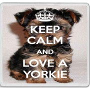 Keep Calm and Love a Yorkie - Large Coaster