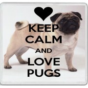 Keep Calm and Love Pugs - Large Coaster