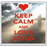 Keep Calm and Love Jesus - Large Coaster