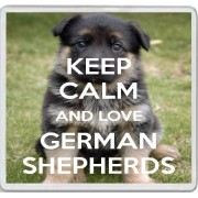 Keep Calm and Love German Shepherds - Large Coaster