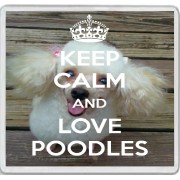 Keep Calm and Love Poodles - Large Coaster