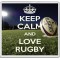 Keep Calm and Love Rugby - Large Coaster