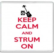 Keep Calm and Strum On - Large Coaster