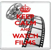 Keep Calm and Watch Films - Large Coaster