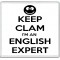 Keep Clam I'm an English Expert - Large Coaster