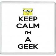 Keep Calm I'm a Geek - Large Coaster