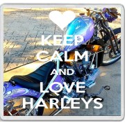 Keep Calm and Love Harleys - Large Coaster