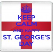 Keep Calm and Happy St. George's Day - Large Coaster