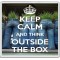 Keep Calm and Think Outside the Box - Large Coaster
