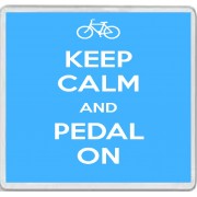 Keep Calm and Pedal On - Large Coaster