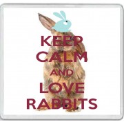 Keep Calm and Love Rabbits - Large Coaster
