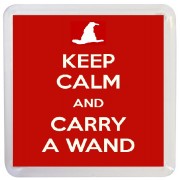 Keep Calm and Carry a Wand - Small Coaster