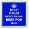 Keep Calm There's Enough Beer for All - Small Coaster
