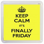 Keep Calm It's Finally Friday - Small Coaster