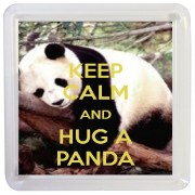 Keep Calm and Hug a Panda - Small Coaster