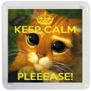 Keep Calm Pleeese! - Small Coaster