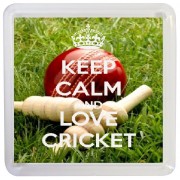 Keep Calm and Love Cricket - Small Coaster