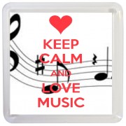 Keep Calm and Love Music - Small Coaster