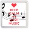 Keep Calm and Love Music - Small Coaster