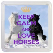 Keep Calm and Love Horses - Small Coaster