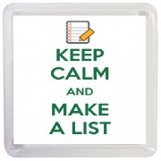 Keep Calm and Make a List - Small Coaster