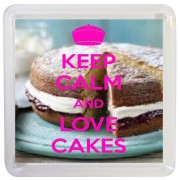 Keep Calm and Love Cakes - Small Coaster