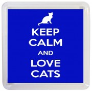 Keep Calm and Love Cats - Small Coaster