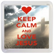 Keep Calm and Love Jesus - Small Coaster