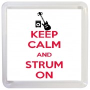 Keep Calm and Strum On - Small Coaster