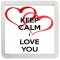 Keep Calm I Love You - Small Coaster