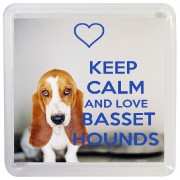 Keep Calm and Love Basset Hounds - Small Coaster
