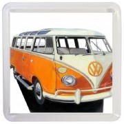 Picture of an Orange VW Camper Van - Small Coaster