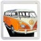 Picture of an Orange VW Camper Van - Small Coaster
