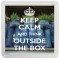 Keep Calm and Think Outside the Box - Small Coaster