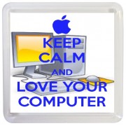 Keep Calm and Love Your Computer - Small Coaster