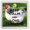 Keep Calm and Love Chickens - Small Coaster